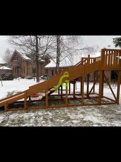 Детская деревянная зимняя горка Snow Fox, скат 5,9 м