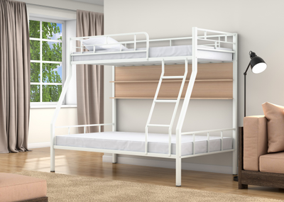 Двухъярусная кровать Раута Белый полка дуб молочный фото