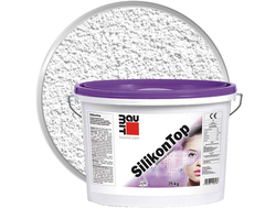 Штукатурка декоративная силикатная BAUMIT SilikonTop Белая база Шуба 2 мм 25 кг