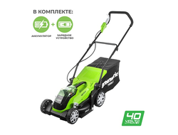 Аккумуляторная газонокосилка Greenworks G40LM35K2