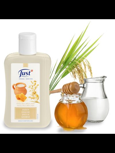 ГЕЛЬ ДЛЯ ДУША МЁД, МОЛОКО, РИСР, ОВЁС JUST YUST