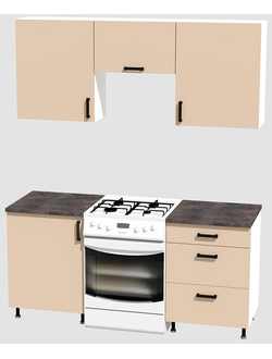 Кухня эконом 1,2 метра (600х600) Цвет: Фон бежевый/Фон бежевый