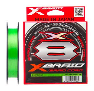 Шнур YGK X-Braid Braid Cord X8 150m Chartreuse #2.0, 0.235мм, 35lb, 15.8кг