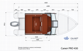 Моторная лодка Салют PRO 430