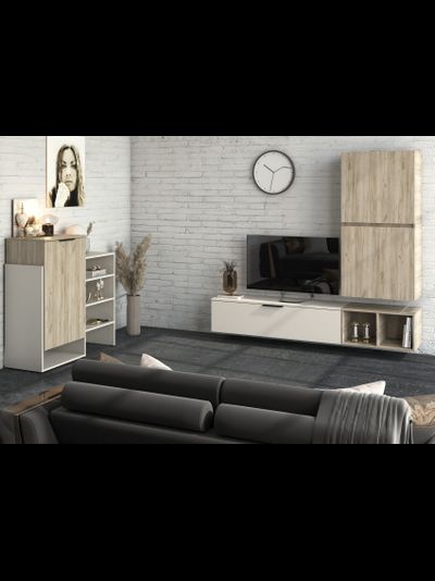 Бохо НМ-001 гостиная Дуб Крафт Серый/Кашемир