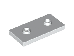 Plate, Modified 2 x 4 with 2 Studs Double Jumper, White (65509 / 6315024)