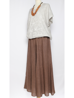 Юбка-брюки "Лён" кофе  р.46-54