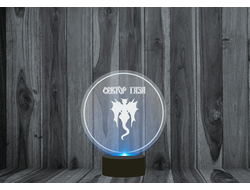 Светильник 3D, ночник Сектор Газа, Юрий Хой №10