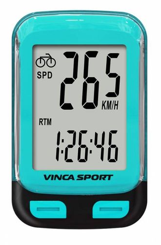 Велокомпьютер проводной Vinca Sport 12 функций синий