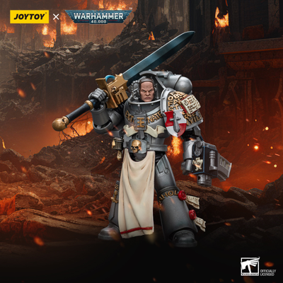 Юстикарий Серых Рыцарей (Warhammer 40k) - КОЛЛЕКЦИОННАЯ ФИГУРКА 1/18 Grey Knights Strike Squad Justicar (JT8995) - JOYTOY