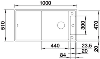 Мойка BLANCO AXIA III XL 6 S , доска стекло c кл.-авт. InFino, 523515