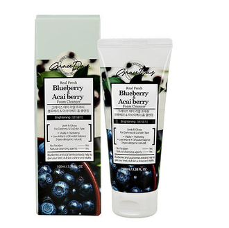 Пенка для умывания  с экстрактом черники и ягоды асаи Real Fresh Blueberry & Acai berry Foam Cleanser,100мл