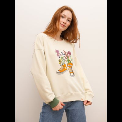 ЖЕНСКИЙ СВИТШОТ СВЕТЛЫЙ "ЦВЕТОЧНЫЕ КЕДЫ"