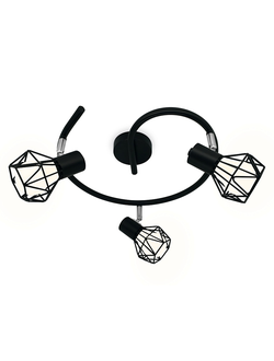 Настенно-потолочный спот в стиле лофт TR 8624/3 BK/CH черный/хром E27*3 max 40W D330*175