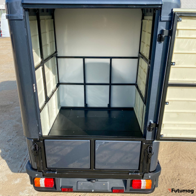 Трицикл грузовой GreenCamel Тендер E1200 (72V 2500W 84Ah) кабина, BOX, понижающая Тесла