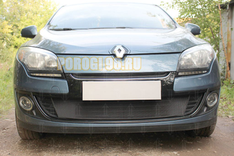 Защита радиатора Renault Megane III (рестайлинг 1) 2012-2014 black верх