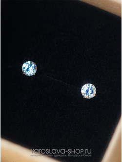 АЛ-223.  Серьги пусеты стекло.
