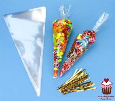 Пакет конус с завязками 13х25, 100 шт.