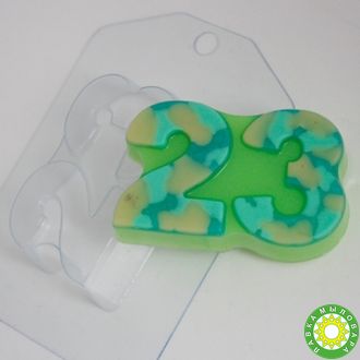 Пластиковая форма для мыла - 23 февраля - Плоское