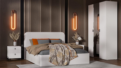 Композиция спальни ТИФФАНИ Белый Жемчуг/Белый софт