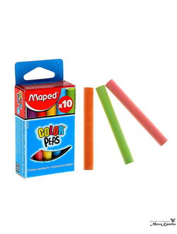 Мелки цветные Maped Color'Peps, в наборе 10 штук, круглые, специальная формула «без грязи»