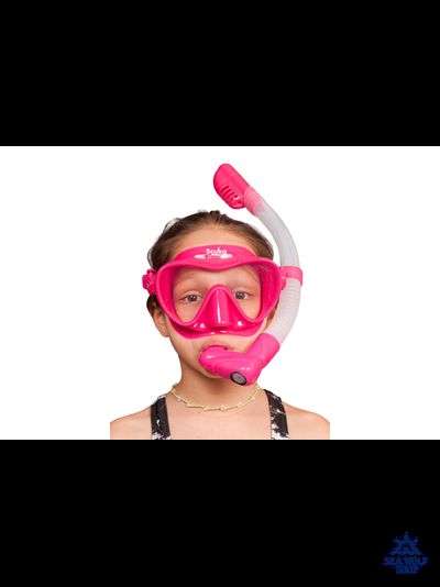 Маска для дайвинга с трубкой Scuba Brothers Flipper Pink, комплект