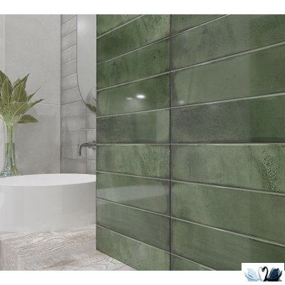 Плитка Azori Bricks Green 31,5 х 63 см настенная зеленый