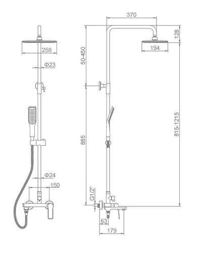 ДУШЕВАЯ СТОЙКА LEDEME L2414