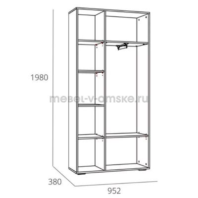 Шкаф для одежды Livorno (Ливорно) - 013.36 с зеркалом