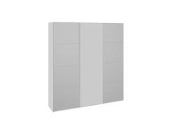 Шкаф-купе 3-х дверный «Траст» 2100 Белый снег,Зеркало/Белый снег/Зеркало