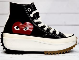 Кеды Converse Play Comme Des Garçons на платформе черные купить