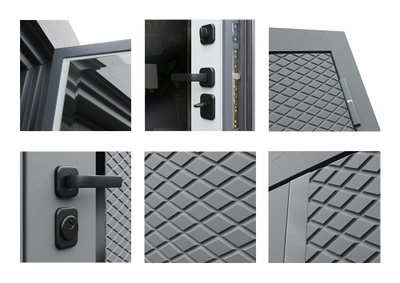 Стальная дверь   Манчестер с зеркалом