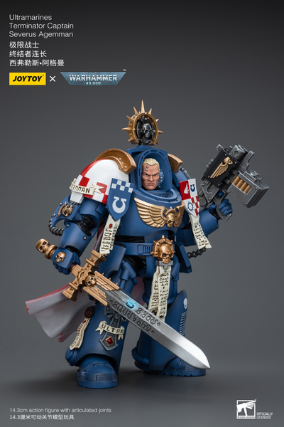 Капитан-терминатор Ультрамаринов (Warhammer 40k) - КОЛЛЕКЦИОННАЯ ФИГУРКА 1/18 Ultramarines Terminator Captain Severus Agemman (JT9916) - JOYTOY