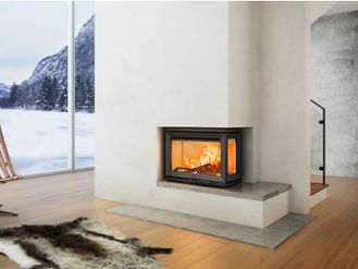 Картина по номерам топка Jotul i520 FR в камине с банкеткой