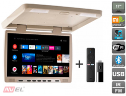 Потолочный монитор на Android AVS117 (бежевый) + Xiaomi Mi TV Stick + AV1252DC
