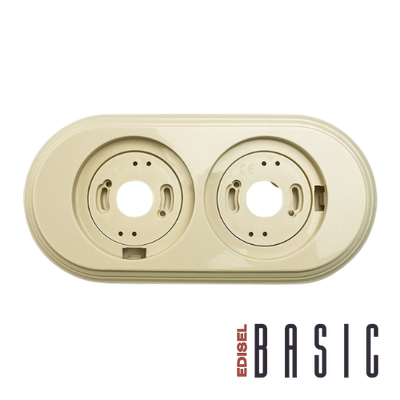 рамка двойная пластиковая слоновая кость