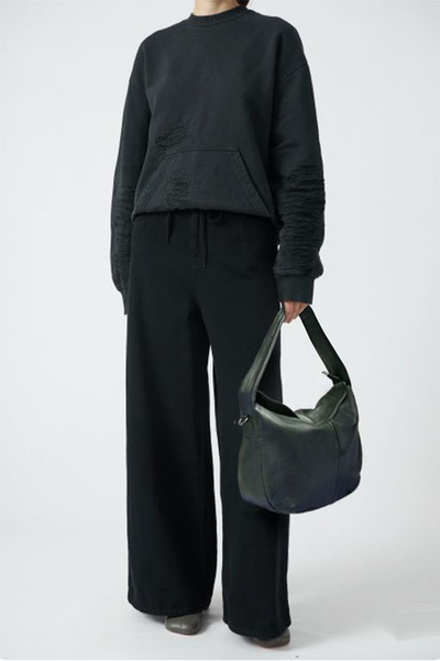 (АРТИКУЛ: 9779) СУМКА-МЕШОК ЖЕНСКАЯ, СРЕДНЕГО РАЗМЕРА, НАТУРАЛЬНАЯ КОЖА, ТЕМНО-ЗЕЛЕНАЯ, РУЧКА И РЕМЕНЬ ЧЕРЕЗ ПЛЕЧО