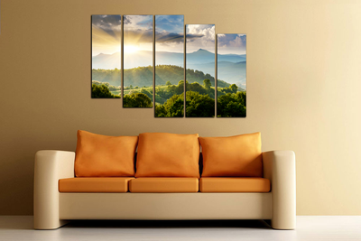 Модульная картина "Животворящие лучи солнца"