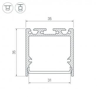 Профиль Arlight SL-LINE-3535-3000 ANOD (Алюминий)