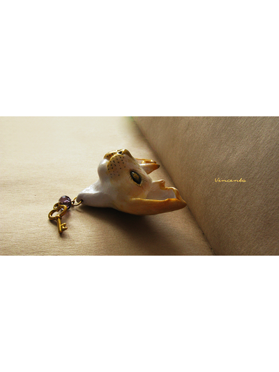 КотоРог из рода котов-единорогов, Auruhorn. Необычная брошь в стиле фэнтези