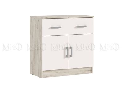 Бася Комод с ящиком, 2-мя дверьми Кашемир, дуб крафт серый, ш800хв816хг430 мм