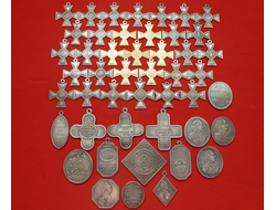 Коллекция Георгиевских крестов и редких царских медалей - 47 штук без повторов!