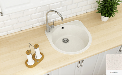 Кухонная мойка Fostogran Царера, 510х510х190мм, 655-Белый