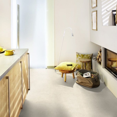 Биополы Wineo Purline 1500 fusion XL Bright One PL115C в интерьере кухни