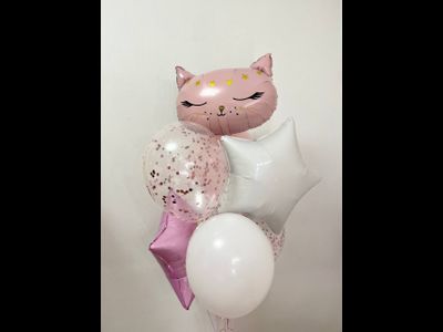 Фонтан из шаров "кошечка"