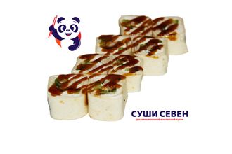 Куриное филе обжаренное, огурец, сливочный сыр, соус унаги, тортилья пшеничная.  230гр.