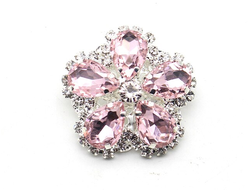 ПУГОВИЦЫ ДЕКОРАТИВНЫЕ СО СТРАЗАМИ, 34 мм. 50 шт. РК-00058. Цвет: розовый