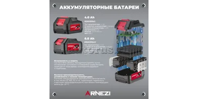 Аккумуляторная батарея для электроинструмента Arnezi M1184 (18В 4Ач, Li-Ion) (платформа Макита) ARNEZI R9009941