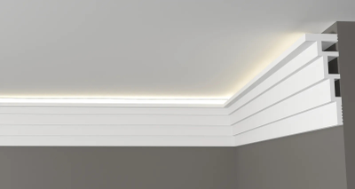 Потолочный плинтус DECOR-DIZAYN DD514, из дюрополимера, под покраску, ударопрочный, 2 метра