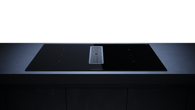 Индукционная варочная панель с вытяжкой Kuppersbusch KMI 8350.0 SR Silver Chrome